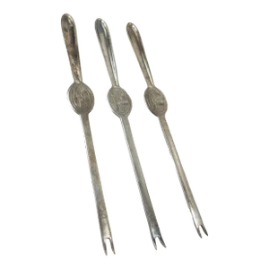 20th Century Silverplate Lobster Picks With Marrow Scoops