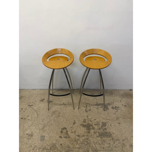 Wood Sigurdur Thorsteinsson Lyra Bar Stools for Magis, Italy - A Pair For Sale - Image 7 of 18