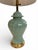 Celadon Vintage Chinese Celadon Green Ginger Jar Table Lamp, MCM Hollywood Regency Postmodern Brass Base With Finial For Sale - Image 8 of 12