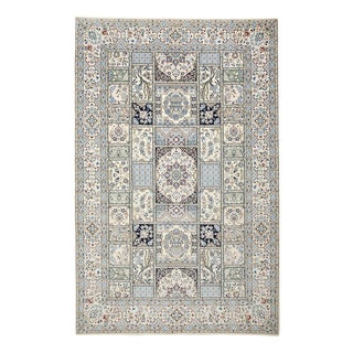 Middle Eastern Hand-Knotted Nain Rug with Floral Pattern For Sale