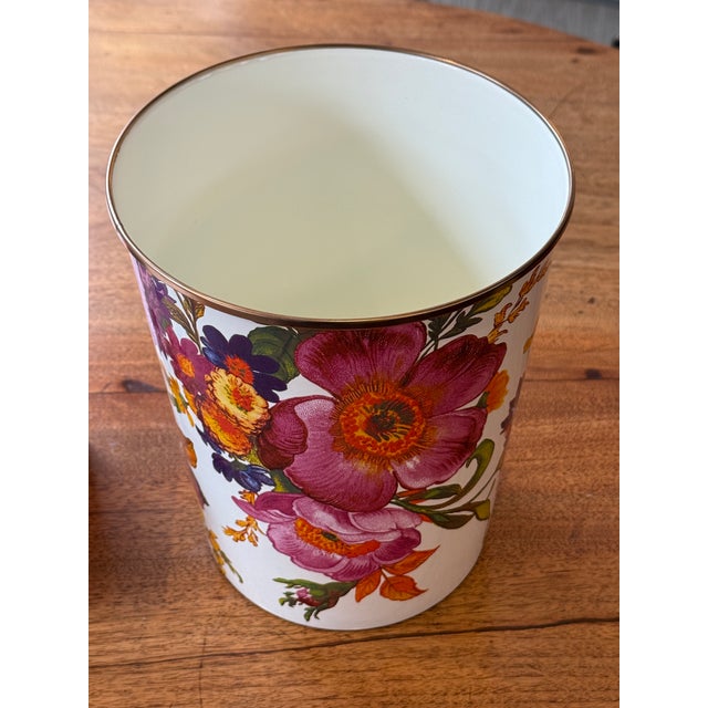 Safari Mackenzie Childs Flower Market Boutique Tissue Box + Waste Basket For Sale - Image 3 of 12