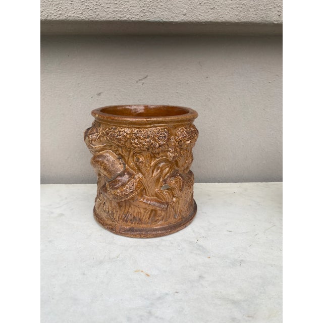 French Country 19th Century French Pottery Pot Hunting Scene Normandy For Sale - Image 3 of 7