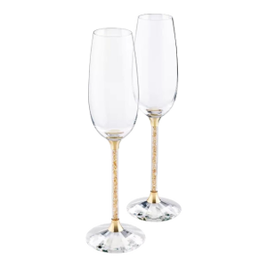 Swarovski Stemware | Set of 2 Crystalline Golden Shadow Toasting Flutes