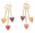 Kabana Diamond Spiny Oyster Gems 14k Yellow Gold Hearts Dangle Earrings, 2 Pieces For Sale