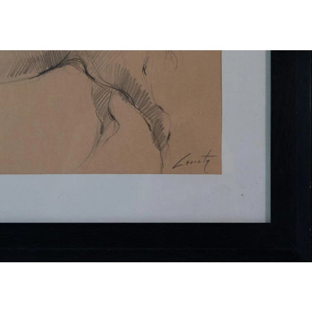 At the Races, 20th Century, Graphite Drawing For Sale - Image 4 of 6