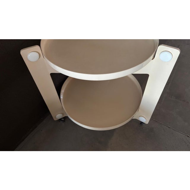 1970s Serving Trolley in White by Luigi Massoni for Guzzini, 1970s For Sale - Image 5 of 7