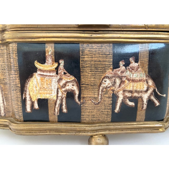 Metal Large Vintage Castilian Imports Elephant Procession Box For Sale - Image 7 of 13