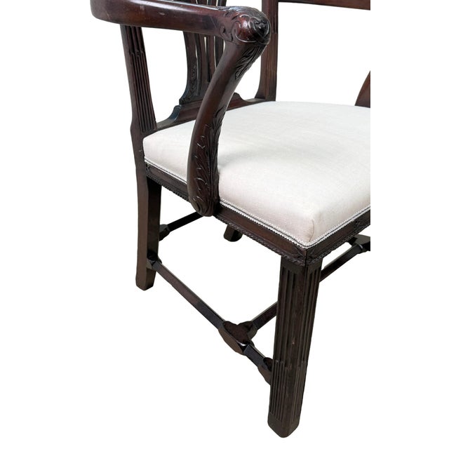 Wood 18th Century Chippendale Mahogany Carver Armchairs, 1760, Set of 2 For Sale - Image 7 of 17
