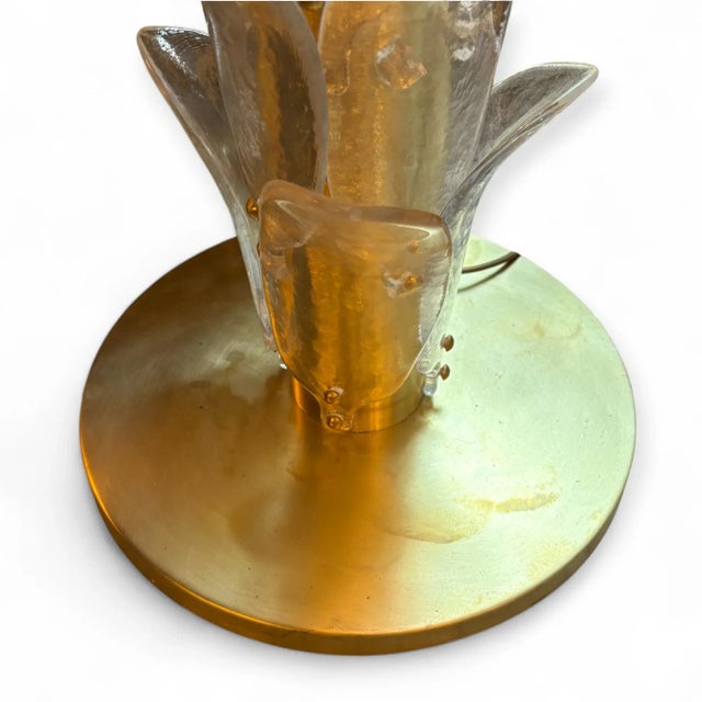 Clear Murano Glass Palm Floor Lamp, 1980s For Sale - Image 3 of 7