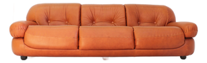 Vintage Italian Sapporo Sofa in Cognac Leather Mobil Girgi, 1970s
