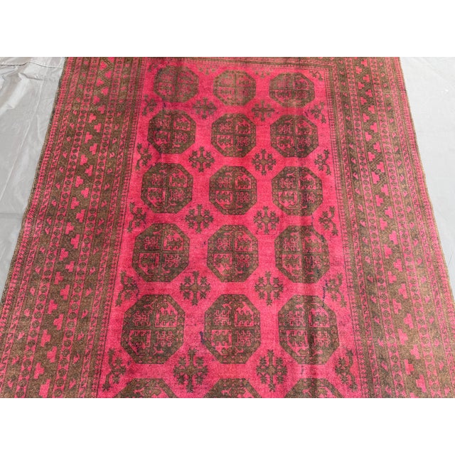 Vintage Turkmen Bukhara Rug Hand-Knotted Elephant Foot Living Room Rug For Sale - Image 4 of 12
