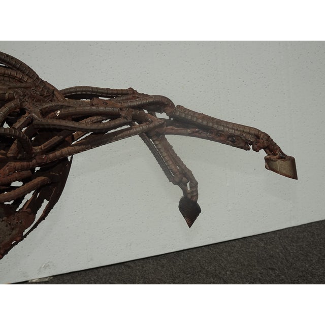 37"Tall Vintage Mid Century Brutalist Welded Metal Horse Sculpture Statue Stand For Sale - Image 11 of 16