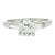 Mid-Century Platinum .94 Carat Old European Cut and Tapered Baguette Ring, Size 4.5 For Sale