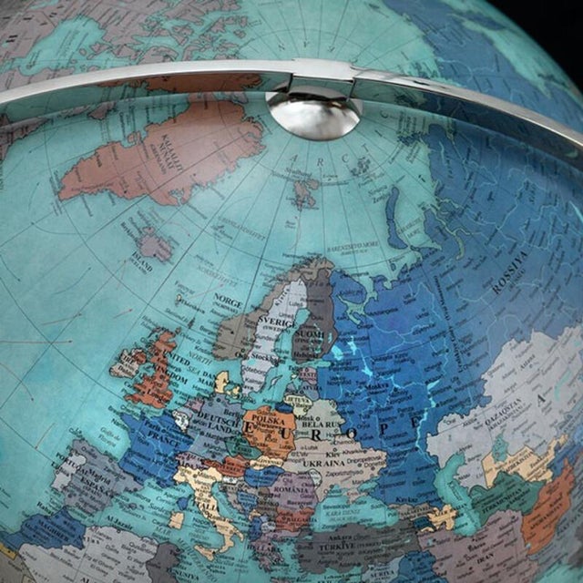 Contemporary Vertigo Aquamarine Globe by Zoffoli Mappamondi For Sale - Image 3 of 6