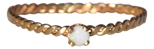 The Danlea Beach: Ladies 14K Yellow Gold Handmade Ring set with Australian Opal