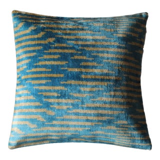 Blue Hand Made Turkish Pillow 16 X 16 For Sale
