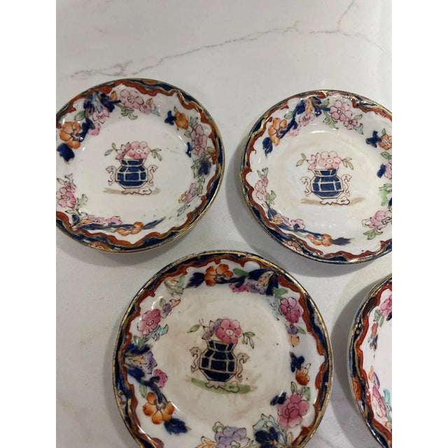 White Late 19th Century Antique Simlay Ridgway England Dessert/Decorative Plates -Set of 5 For Sale - Image 8 of 9