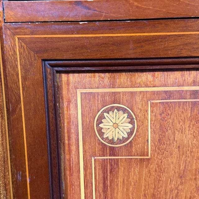 Vintage French Louis XVI Style Inlaid Mahogany Semainier Secretary Desk For Sale - Image 13 of 15