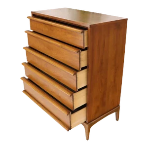 Super Clean Light American Walnut High Chest of Drawers