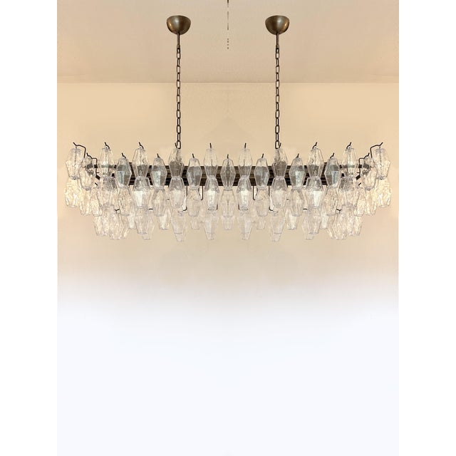 Contemporary Rectangular "Poliedro" Murano Glass Brunish Chandelier by Simoeng For Sale - Image 10 of 10