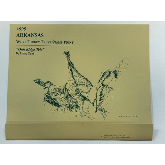 Larry Zach 1995 Arkansas Turkey Stamp, Print and COA ~ HTF LARRY ZACH is one of the most important wildlife artists. This...