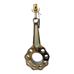 Upcycled Brass Table Lamp From Vintage Engine Component | Industrial Steampunk Lighting