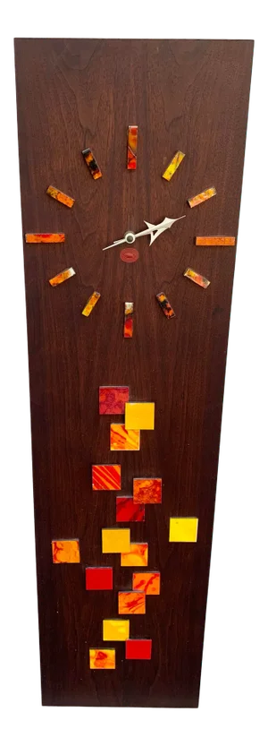 Mid Century Walnut and Tile Clock by Harris Strong