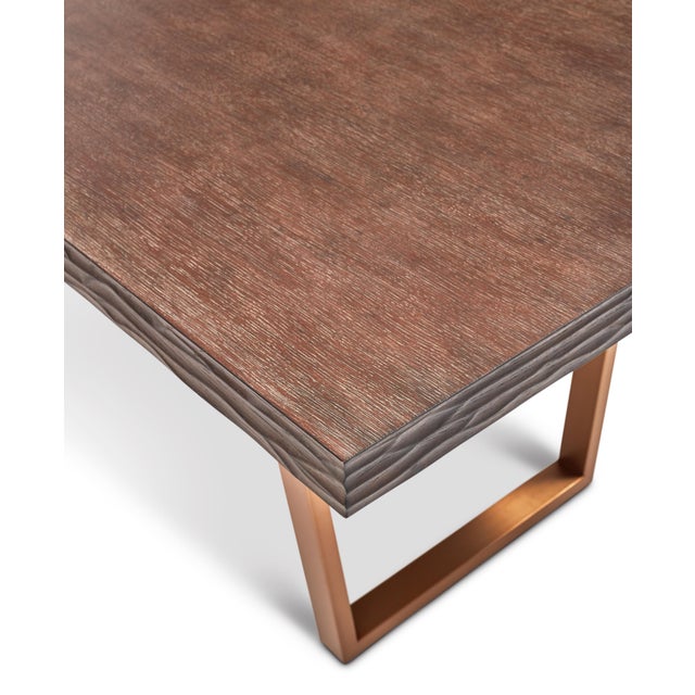 Jake Dining Table, Sumatra Brown, Burnished Brass Chairish
