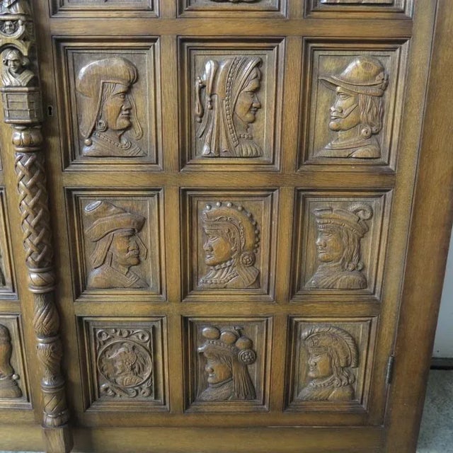 1950s Vintage Carved Buffet, 1950s For Sale - Image 5 of 15