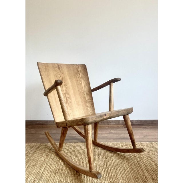 Karl Andersson & Söner Model 510 Rocking Chair by Göran Malmvall for Karl Andersson & Sons, Sweden, 1940s For Sale - Image 4 of 14