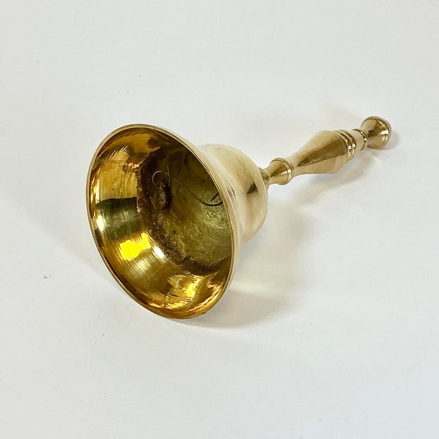 1970s Mid-Century Brass Dinner or Front Desk Chime Bell Decorative Object. For Sale - Image 9 of 12