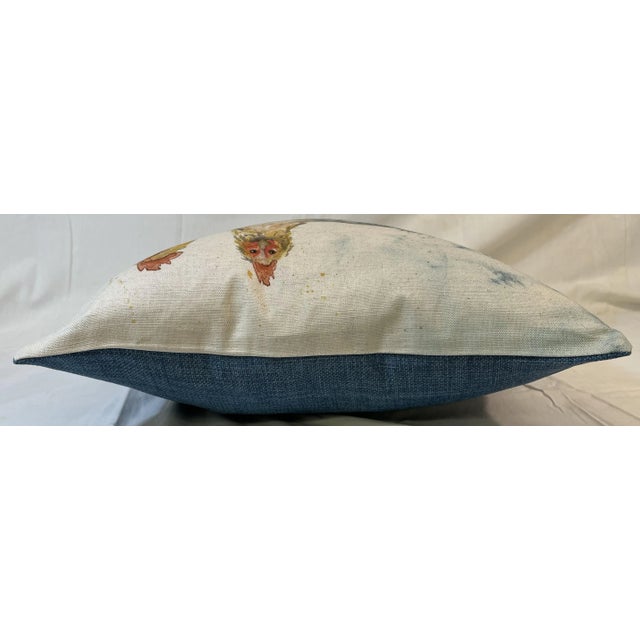 16" Square Decorative Toss Pillow Embellished With a Pair of Strutting Hens/Chickens in the Grass - Made in the U K For Sale - Image 10 of 11