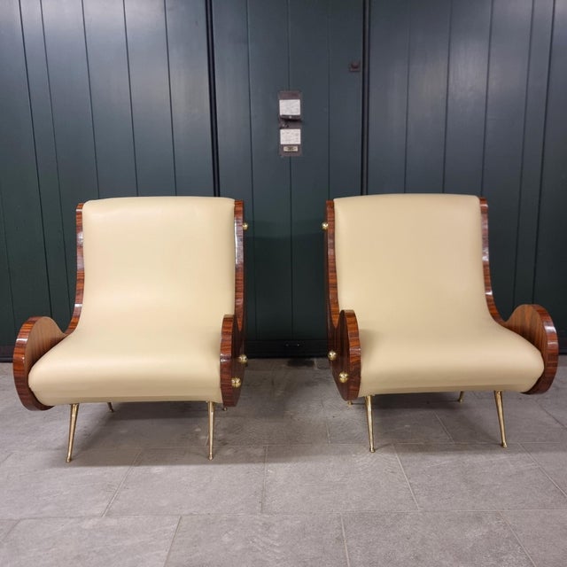 Vintage Art Deco Style Armchairs with Canaletto Walnut Armrests, 2010s, Set of 2 For Sale - Image 12 of 12