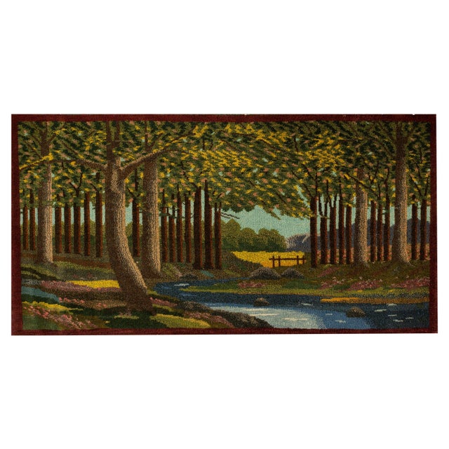 1920s Multicolor Scene Pictorial Antique Persian Kashan Rug 2'2'' X 3'8'' Handknotted Wool Carpet For Sale - Image 10 of 13