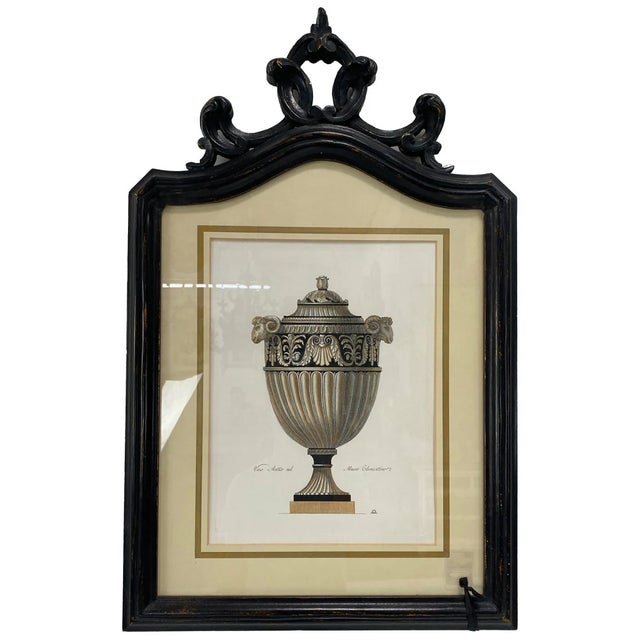 Traditional Antique Hand Etched Engraving Entitled Vaso Antico Nel Musco Clementino - Set of 4 For Sale - Image 3 of 7