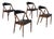 Danish Model 31 Armchairs in Leather and Teak by Kai Kristensen, 1960s, Set of 4 For Sale