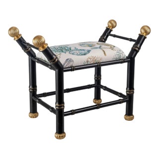 Boca Black Ocean Bamboo Bench For Sale