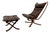 Set of Leather Falcon Sling Chair and Ottoman by Sigurd Ressell for Vatne Møbler, 1970s For Sale