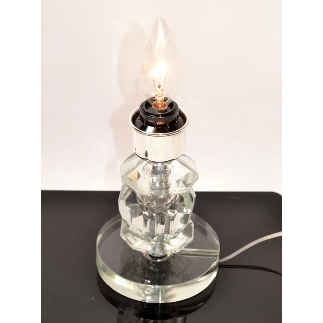 Stacked Crystal & Chrome Table Lamps, a Pair For Sale In Miami - Image 6 of 12