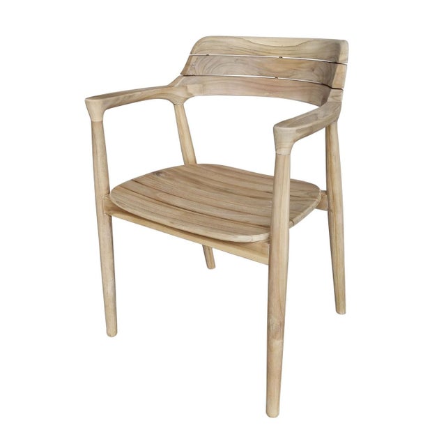 Transitional Dean Wooden Patio Dining Chair by Artesia For Sale - Image 3 of 5