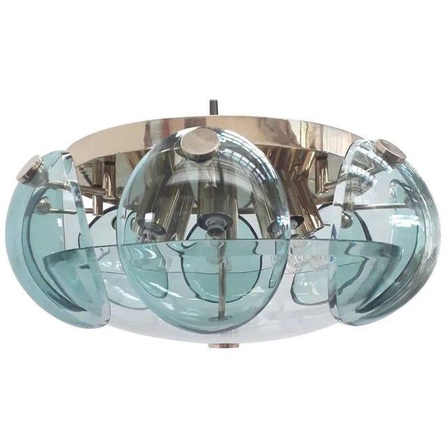 Vintage Italian Flush Mount Designed by Cristal Art, Circa 1960's For Sale In Los Angeles - Image 6 of 6