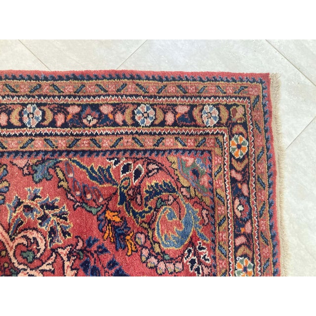 Antique Hand-Knotted Turkish Rug, Wool, Floral Design, 1940, Turkey For Sale - Image 16 of 17
