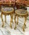 Italian Style Side Table Set With Dark Brown Marble Top & Gold Accents For Sale - Image 4 of 4