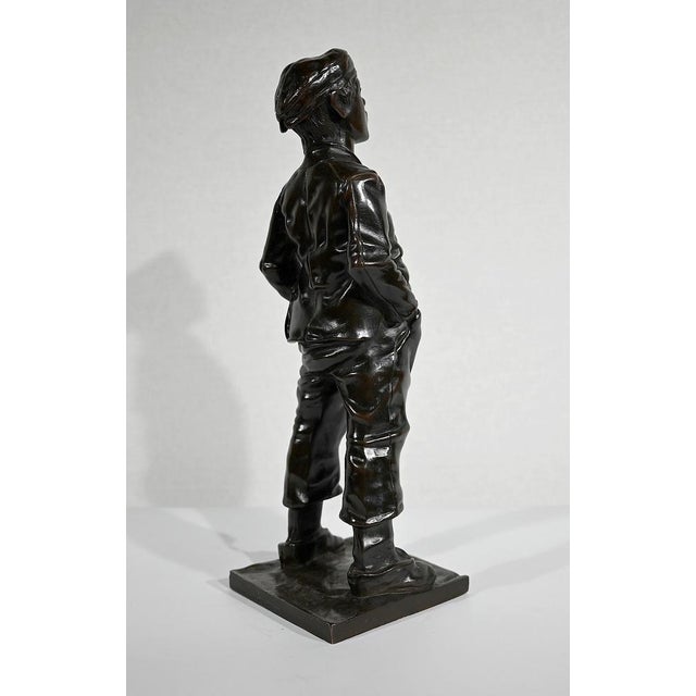 After H. Hertzberg, Le Siffleur, 19th-Century, Bronze For Sale - Image 5 of 18