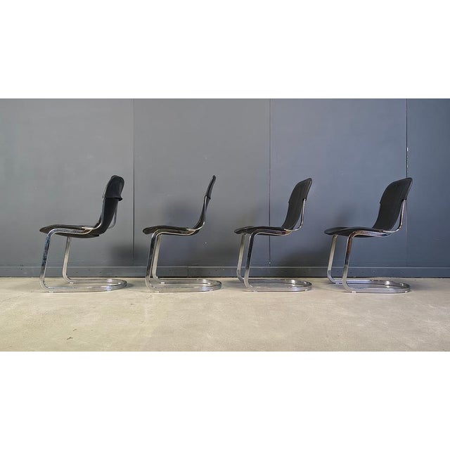 Vintage Dining Chairs attributed to Cidue, 1970s, Set of 4 For Sale - Image 4 of 13