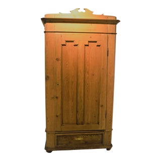 Vintage English Pine Armoire For Sale