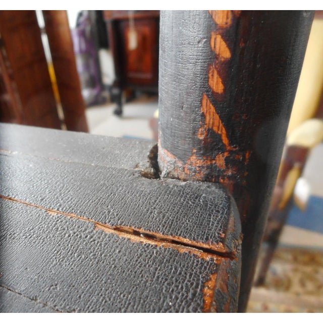 Ebony 19th Century Ebonized Chair With Baby Rattle Finials For Sale - Image 8 of 13