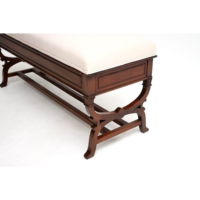 Brown Antique Victorian Piano Duet Bench, 1880 For Sale - Image 8 of 9