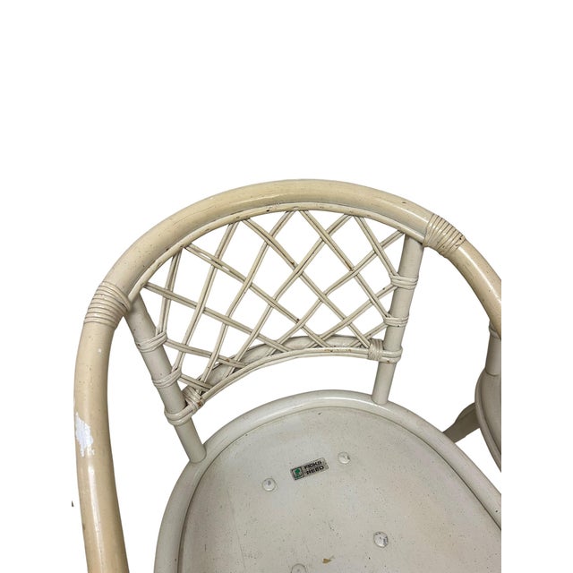 Mid 20th Century Ficks Reed Cream Rattan and Faux Bamboo Dining Set For Sale - Image 11 of 15