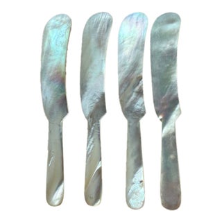 Vintage Mother of Pearl Cocktail/Cavier Knives- Set of 4 For Sale